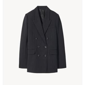 Nili Lotan Black pinstriped Double-Breasted Jacket size 2